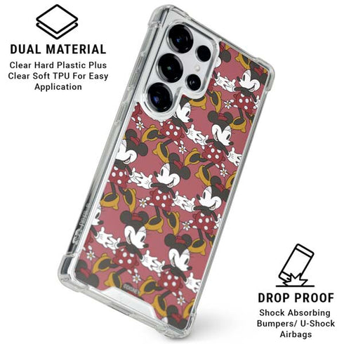 Disney Minnie Mouse Dancing Pattern Galaxy S26 Ultra Clear Case
