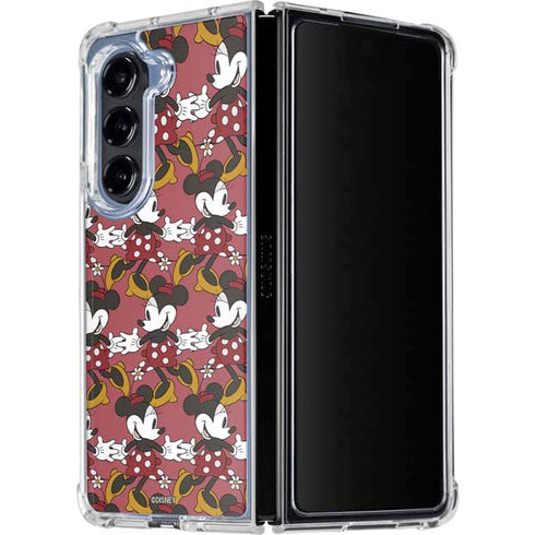 Disney Minnie Mouse Dancing Pattern Galaxy Z Fold5 5G Clear Case