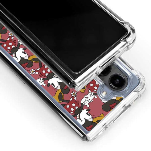 Disney Minnie Mouse Dancing Pattern Galaxy Z Fold5 5G Clear Case