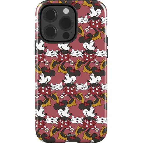 Disney Minnie Mouse Dancing Pattern iPhone 15 Pro Impact Case