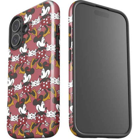 Disney Minnie Mouse Dancing Pattern iPhone 16 Impact Case