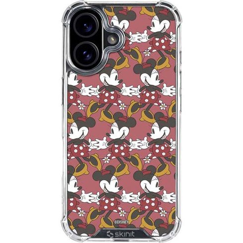 Disney Minnie Mouse Dancing Pattern iPhone 16 Plus Clear Case