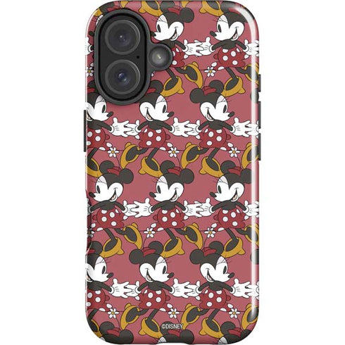 Disney Minnie Mouse Dancing Pattern iPhone 16 Plus Impact Case
