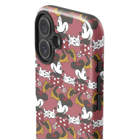 Disney Minnie Mouse Dancing Pattern iPhone 16 Plus Impact Case