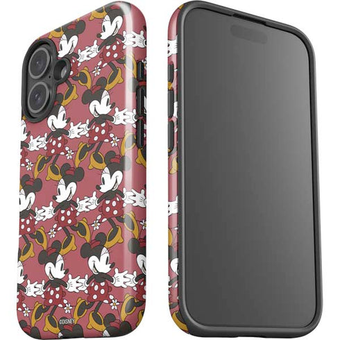 Disney Minnie Mouse Dancing Pattern iPhone 16 Plus Impact Case