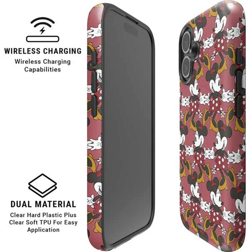 Disney Minnie Mouse Dancing Pattern iPhone 16 Plus Magsafe Impact Case