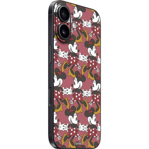 Disney Minnie Mouse Dancing Pattern iPhone 16 Plus Skin