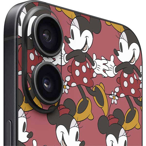 Disney Minnie Mouse Dancing Pattern iPhone 16 Plus Skin