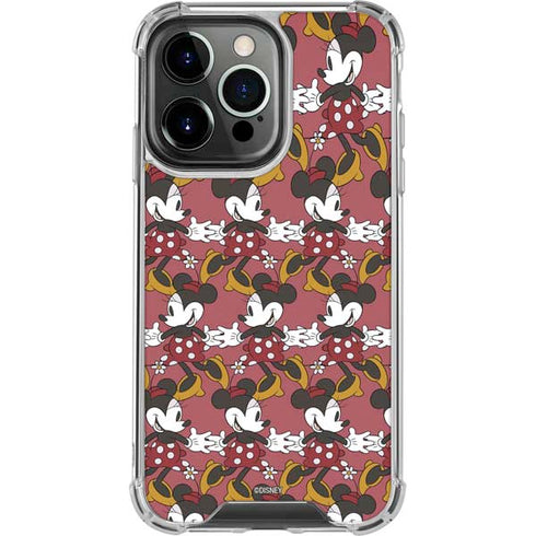 Disney Minnie Mouse Dancing Pattern iPhone 16 Pro Clear Case