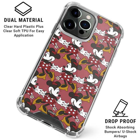 Disney Minnie Mouse Dancing Pattern iPhone 16 Pro Clear Case