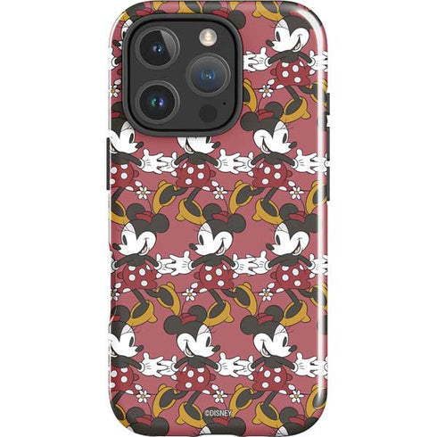 Disney Minnie Mouse Dancing Pattern iPhone 16 Pro Impact Case