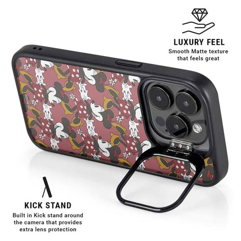 Disney Minnie Mouse Dancing Pattern iPhone 16 Pro Kickstand Case