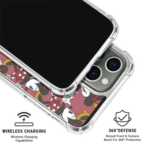 Disney Minnie Mouse Dancing Pattern iPhone 16 Pro Max Clear Case