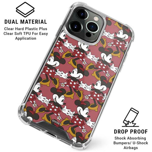 Disney Minnie Mouse Dancing Pattern iPhone 16 Pro Max Clear Case