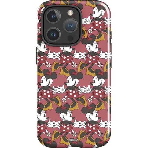 Disney Minnie Mouse Dancing Pattern iPhone 16 Pro Max Impact Case