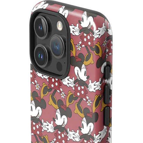 Disney Minnie Mouse Dancing Pattern iPhone 16 Pro Max Impact Case