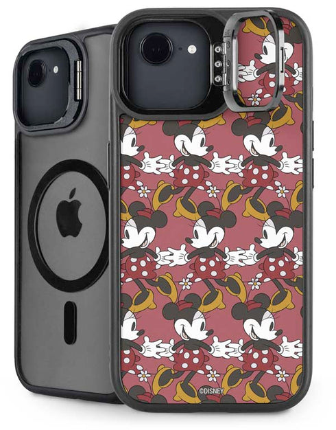 Disney Minnie Mouse Dancing Pattern iPhone 16e Kickstand Case