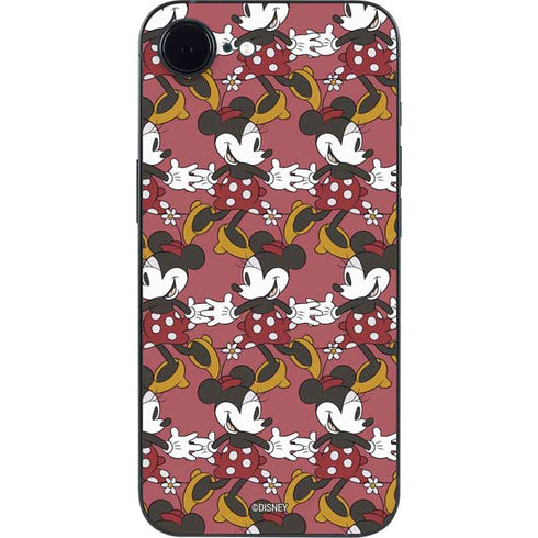 Disney Minnie Mouse Dancing Pattern iPhone 16e Skin