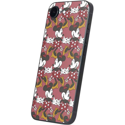 Disney Minnie Mouse Dancing Pattern iPhone 16e Skin