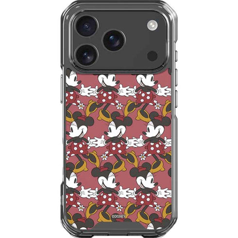 Disney Minnie Mouse Dancing Pattern iPhone 18 Pro Clear Case