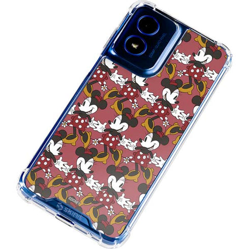Disney Minnie Mouse Dancing Pattern Moto G 5G (2024) Clear Case