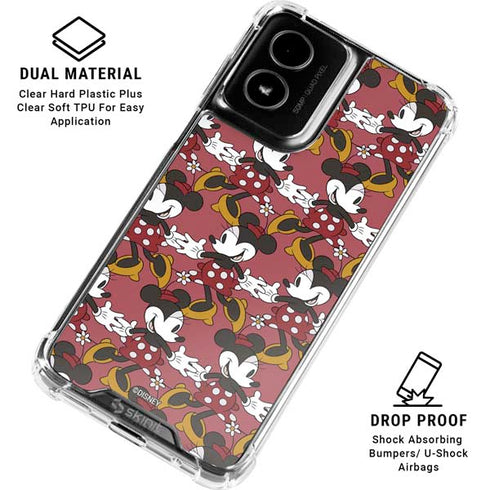 Disney Minnie Mouse Dancing Pattern Moto G Power 5G (2024) Clear Case