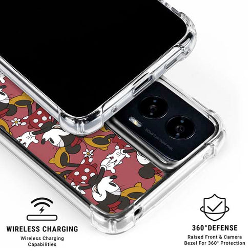 Disney Minnie Mouse Dancing Pattern Moto G Power 5G (2024) Clear Case