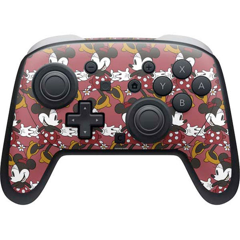 Disney Minnie Mouse Dancing Pattern Nintendo Switch 2 (2025) Pro Controller Skin