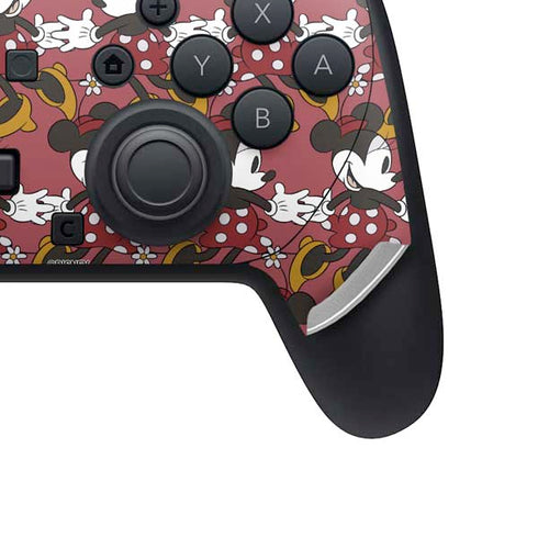 Disney Minnie Mouse Dancing Pattern Nintendo Switch 2 (2025) Pro Controller Skin