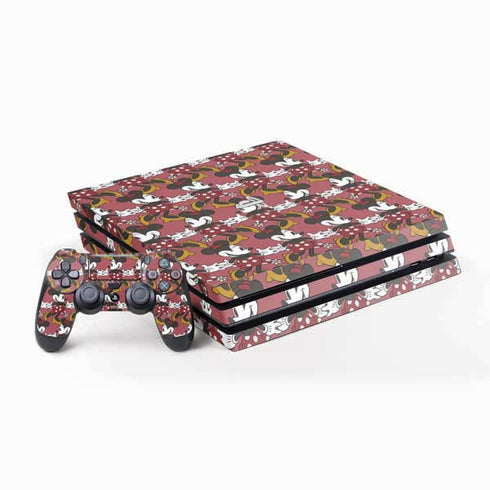 Disney Minnie Mouse Dancing Pattern PlayStation PS4 Skins