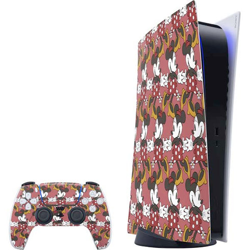 Disney Minnie Mouse Dancing Pattern PlayStation PS5 Skins