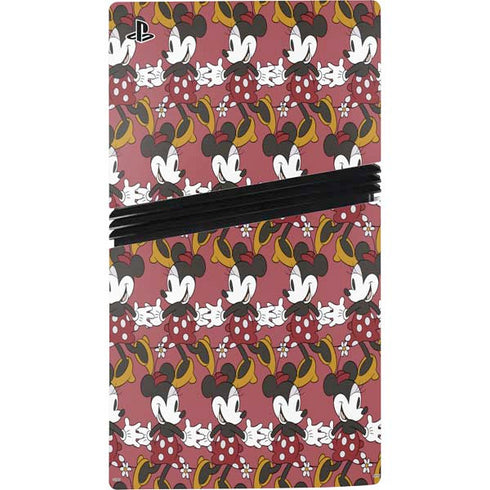 Disney Minnie Mouse Dancing Pattern PS5 Pro Console Skin