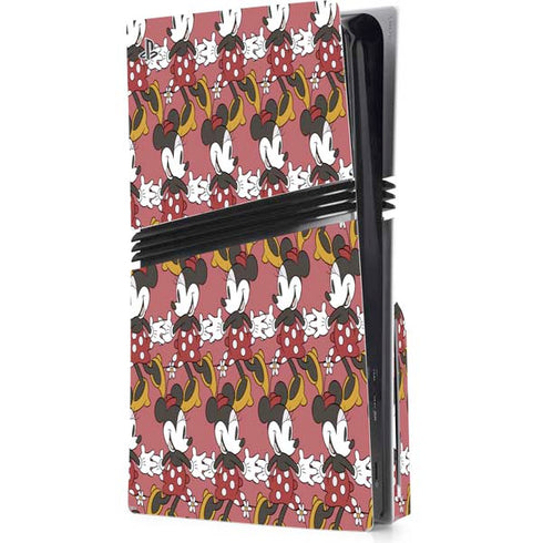 Disney Minnie Mouse Dancing Pattern PS5 Pro Disk Console Skin
