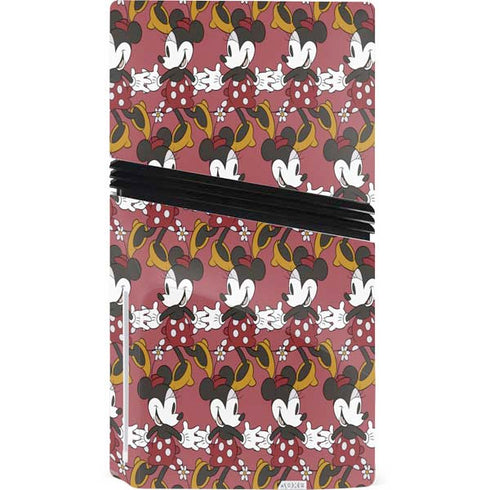 Disney Minnie Mouse Dancing Pattern PS5 Pro Disk Console Skin