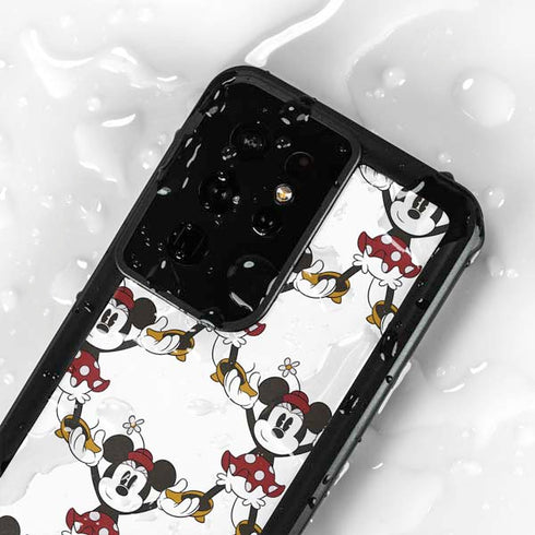 Disney Minnie Mouse Pattern Formation Galaxy S24 Ultra Waterproof Case