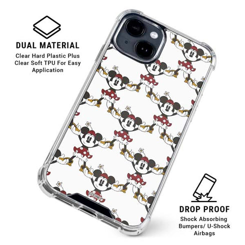 Disney Minnie Mouse Pattern Formation iPhone 15 Clear Case