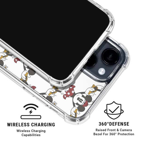 Disney Minnie Mouse Pattern Formation iPhone 15 Clear Case