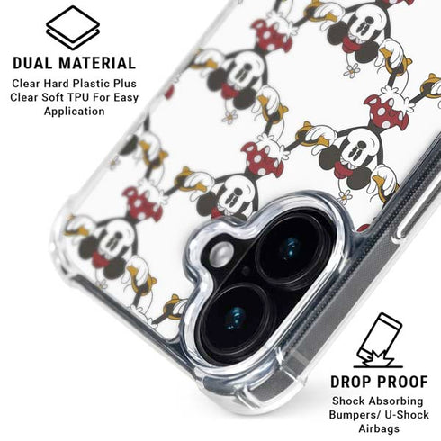 Disney Minnie Mouse Pattern Formation iPhone 16 Plus Clear Case