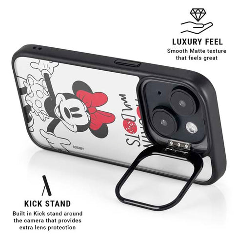 Disney Minnie Mouse Rockin My Dots iPhone 15 Plus Kickstand Case