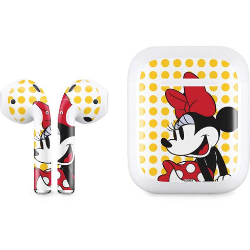 Disney Minnie Mouse Profile Yellow Dots Apple AirPods Skin