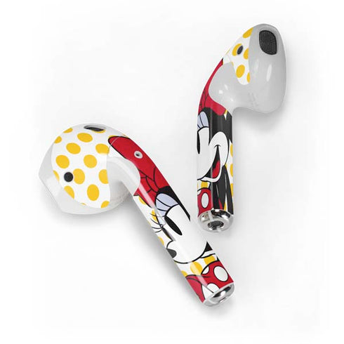 Disney Minnie Mouse Profile Yellow Dots Apple AirPods Skin