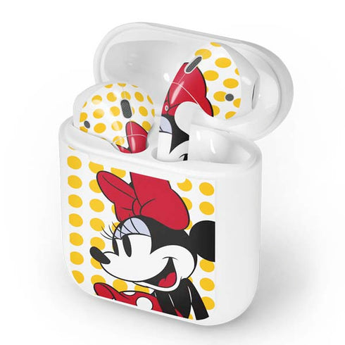 Disney Minnie Mouse Profile Yellow Dots Apple AirPods Skin