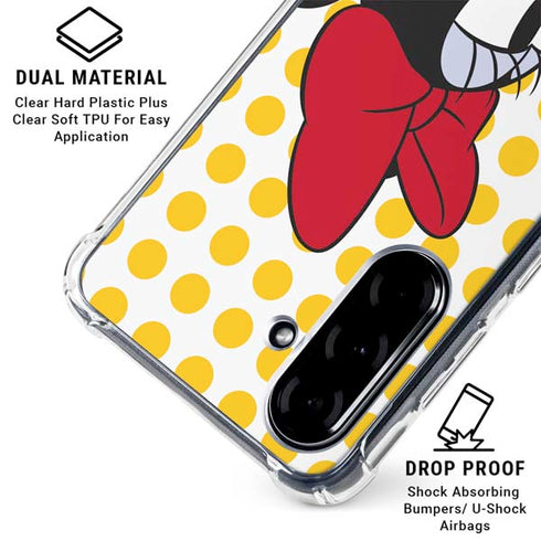 Disney Minnie Mouse Profile Yellow Dots Galaxy A36 5G Clear Case