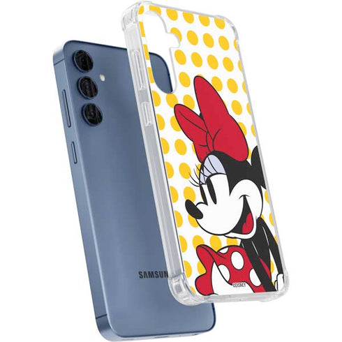 Disney Minnie Mouse Profile Yellow Dots Galaxy A55 5G Clear Case