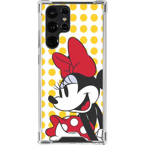 Disney Minnie Mouse Profile Yellow Dots Galaxy S23 Ultra Clear Case