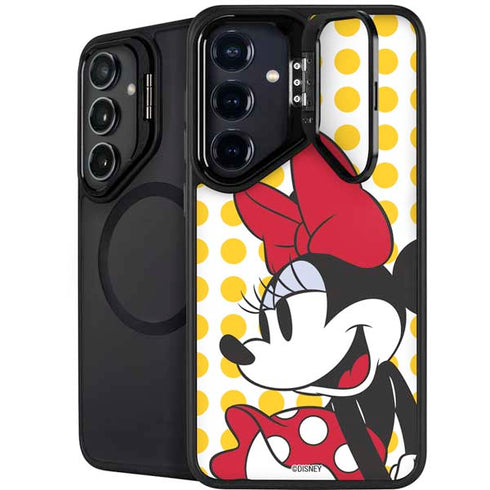 Disney Minnie Mouse Profile Yellow Dots Galaxy S25 Kickstand Case