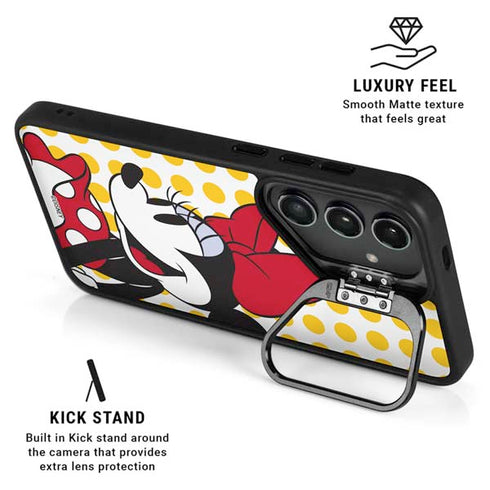 Disney Minnie Mouse Profile Yellow Dots Galaxy S24 Plus Kickstand Case