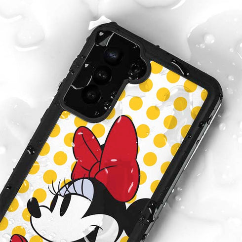 Disney Minnie Mouse Profile Yellow Dots Galaxy S24 Plus Waterproof Case