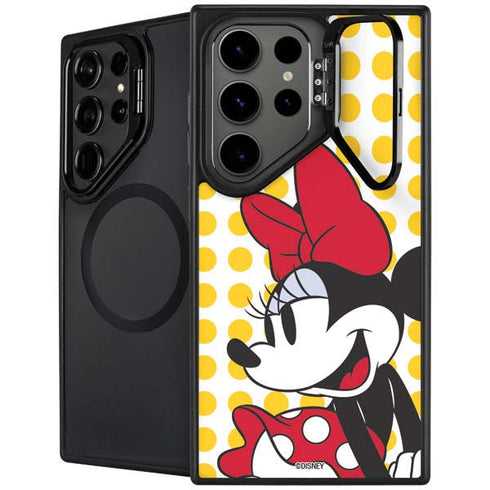 Disney Minnie Mouse Profile Yellow Dots Galaxy S25 Ultra Kickstand Case