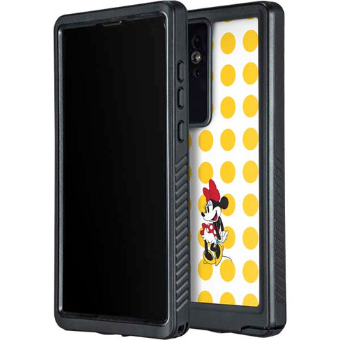 Disney Minnie Mouse Profile Yellow Dots Galaxy S24 Ultra Waterproof Case